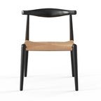 Sedia da pranzo in corda di carta – Naturale/Nero, Legno di frassino, 1 posto