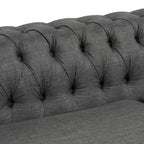 Divano Chesterfield Beige / Grigio, Lino, 3 Posti