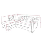 Divano Chesterfield Beige / Grigio, Lino, 3 Posti