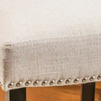Sgabello da bar contemporaneo in lino beige, set da 2