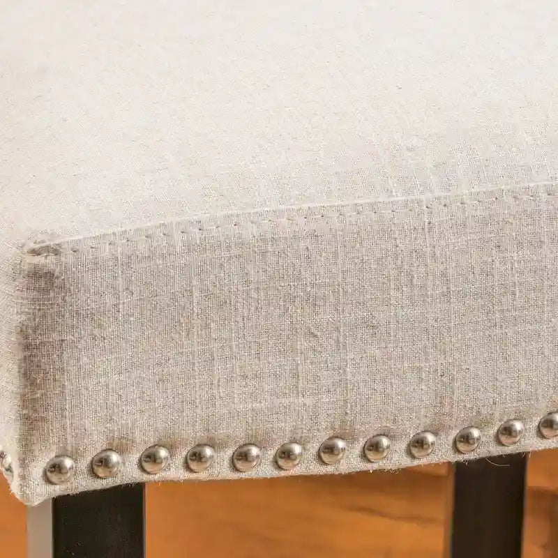Sgabello da bar contemporaneo in lino beige, set da 2