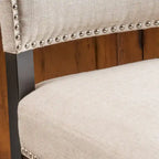 Sgabello da bar contemporaneo in lino beige, set da 2