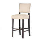 Sgabello da bar contemporaneo in lino beige, set da 2