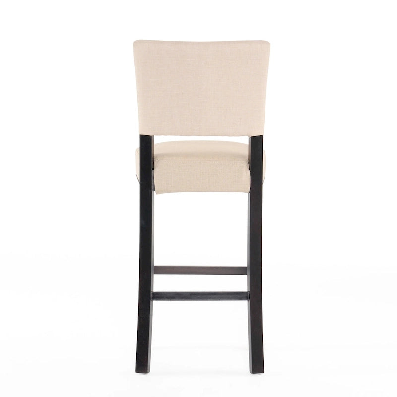 Sgabello da bar contemporaneo in lino beige, set da 2
