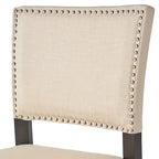 Sgabello da bar contemporaneo in lino beige, set da 2