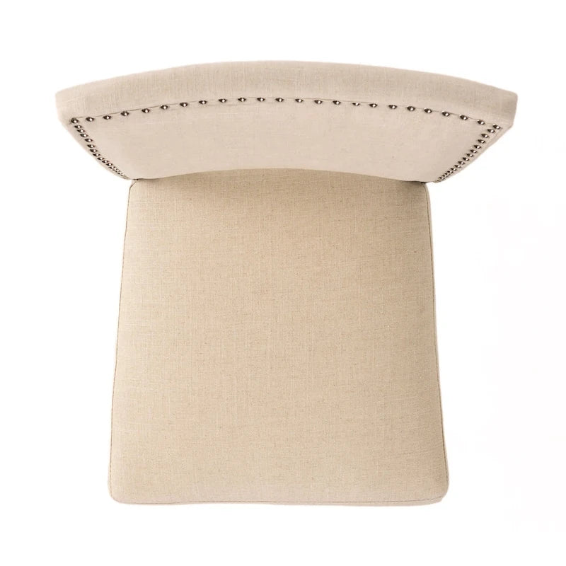 Sgabello da bar contemporaneo in lino beige, set da 2