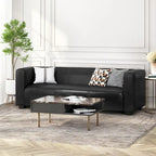 Divano a 3 Posti "Tuxedo" in Similpelle Noce Scura (Cognac / Marrone Scuro / Midnight)
