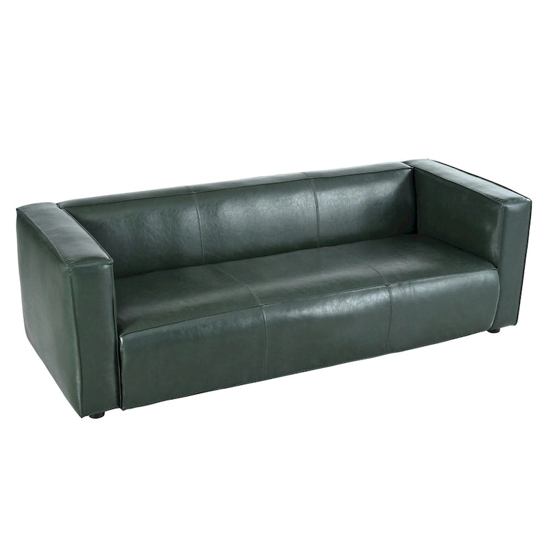 Divano a 3 Posti "Tuxedo" in Similpelle Noce Scura (Cognac / Marrone Scuro / Midnight)
