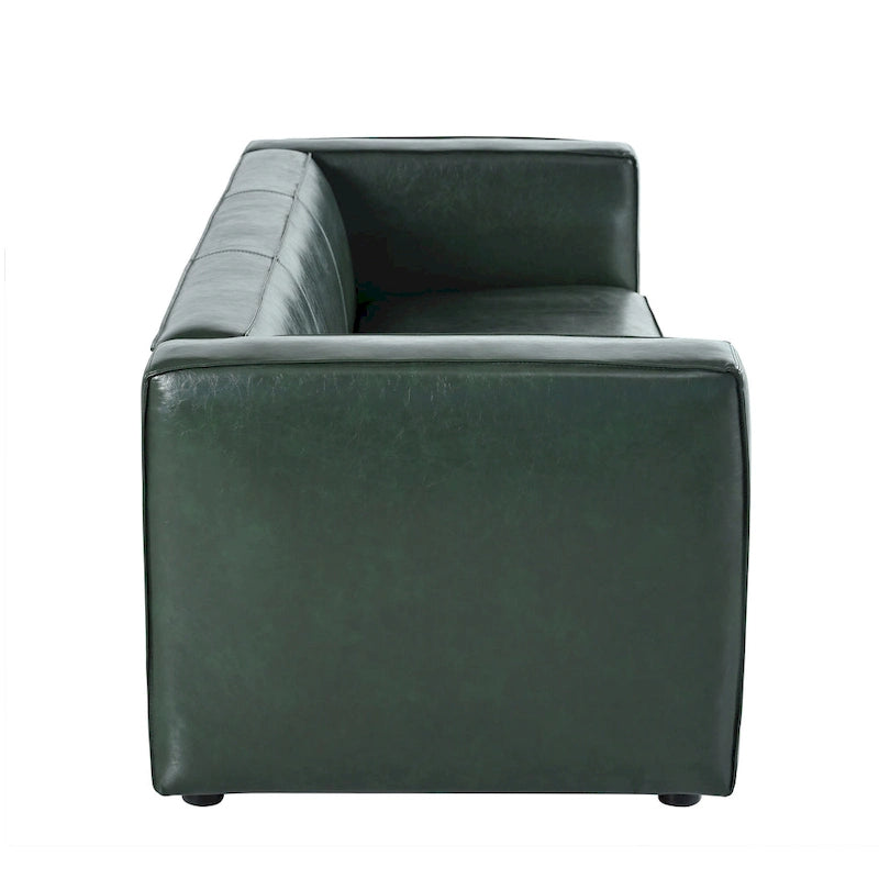 Divano a 3 Posti "Tuxedo" in Similpelle Noce Scura (Cognac / Marrone Scuro / Midnight)