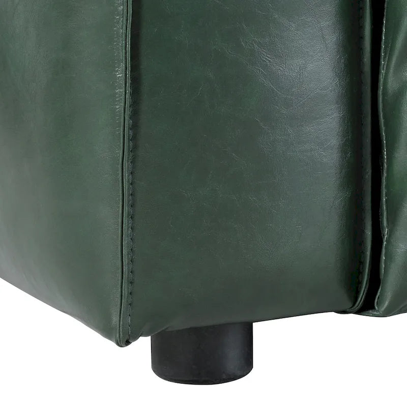 Divano a 3 Posti "Tuxedo" in Similpelle Noce Scura (Cognac / Marrone Scuro / Midnight)
