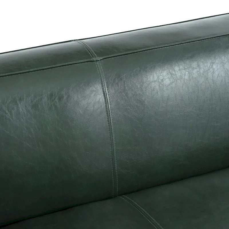Divano a 3 Posti "Tuxedo" in Similpelle Noce Scura (Cognac / Marrone Scuro / Midnight)