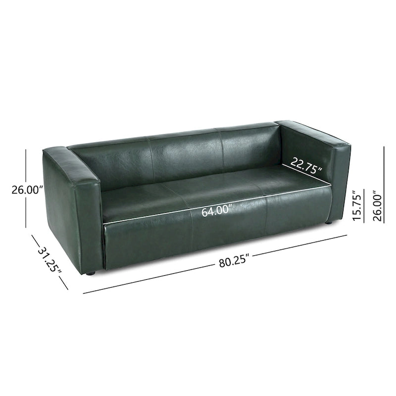 Divano a 3 Posti "Tuxedo" in Similpelle Noce Scura (Cognac / Marrone Scuro / Midnight)