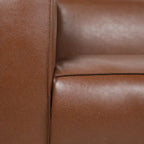 Divano a 3 Posti "Tuxedo" in Similpelle Noce Scura (Cognac / Marrone Scuro / Midnight)