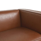 Divano a 3 Posti "Tuxedo" in Similpelle Noce Scura (Cognac / Marrone Scuro / Midnight)
