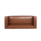 Divano a 3 Posti "Tuxedo" in Similpelle Noce Scura (Cognac / Marrone Scuro / Midnight)