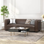 Divano a 3 Posti "Tuxedo" in Similpelle Noce Scura (Cognac / Marrone Scuro / Midnight)