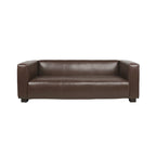 Divano a 3 Posti "Tuxedo" in Similpelle Noce Scura (Cognac / Marrone Scuro / Midnight)