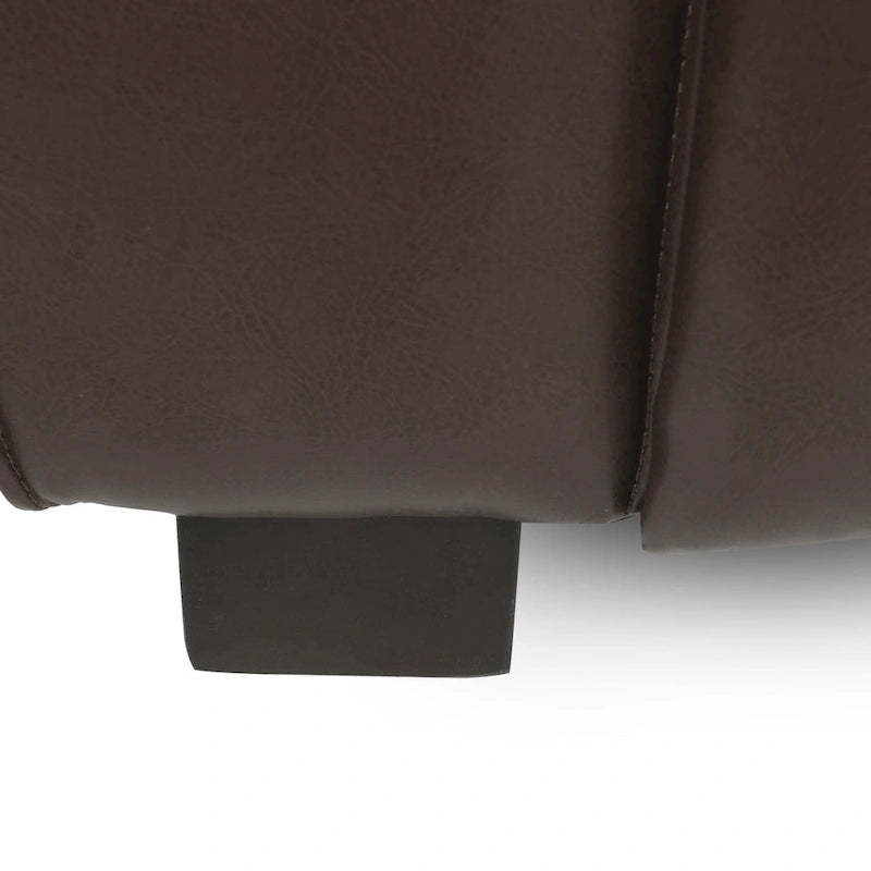 Divano a 3 Posti "Tuxedo" in Similpelle Noce Scura (Cognac / Marrone Scuro / Midnight)