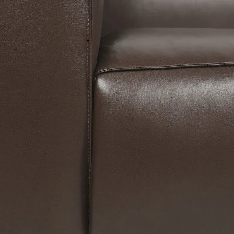 Divano a 3 Posti "Tuxedo" in Similpelle Noce Scura (Cognac / Marrone Scuro / Midnight)