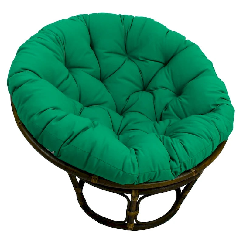 Poltrona Papasan 42" in Rattan con Cuscino in Twill – Colori Assortiti, Singola