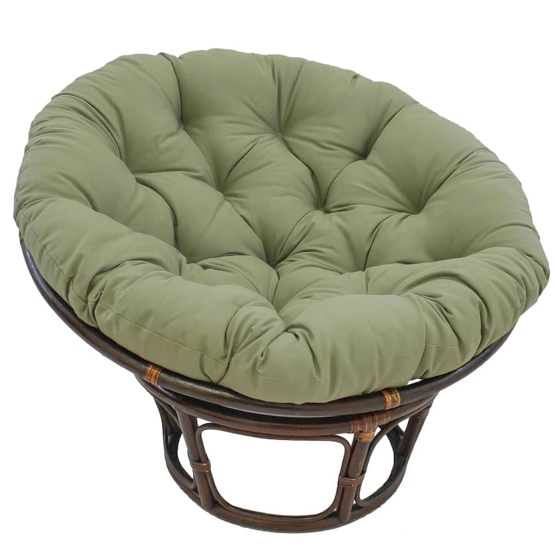 Poltrona Papasan 42" in Rattan con Cuscino in Twill – Colori Assortiti, Singola