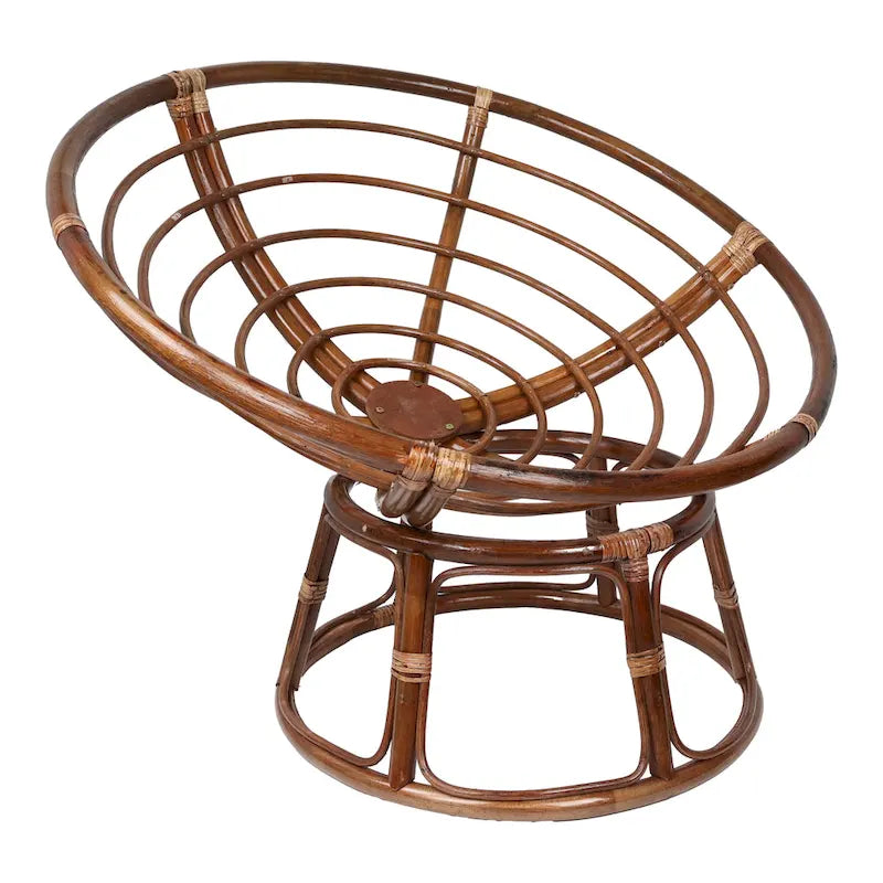 Poltrona Papasan 42" in Rattan con Cuscino in Twill – Colori Assortiti, Singola