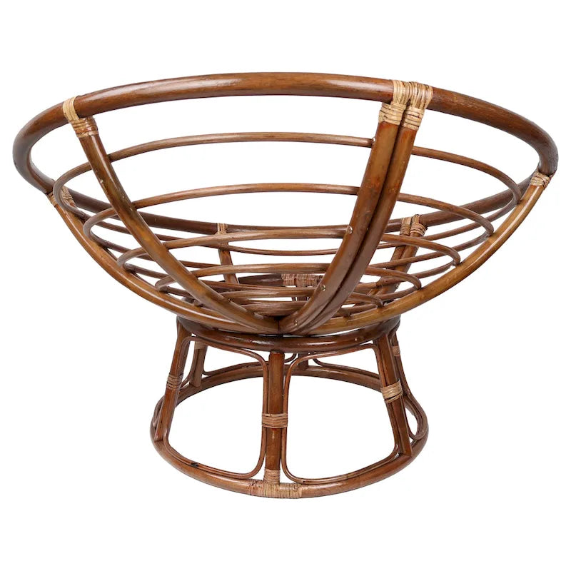 Poltrona Papasan 42" in Rattan con Cuscino in Twill – Colori Assortiti, Singola