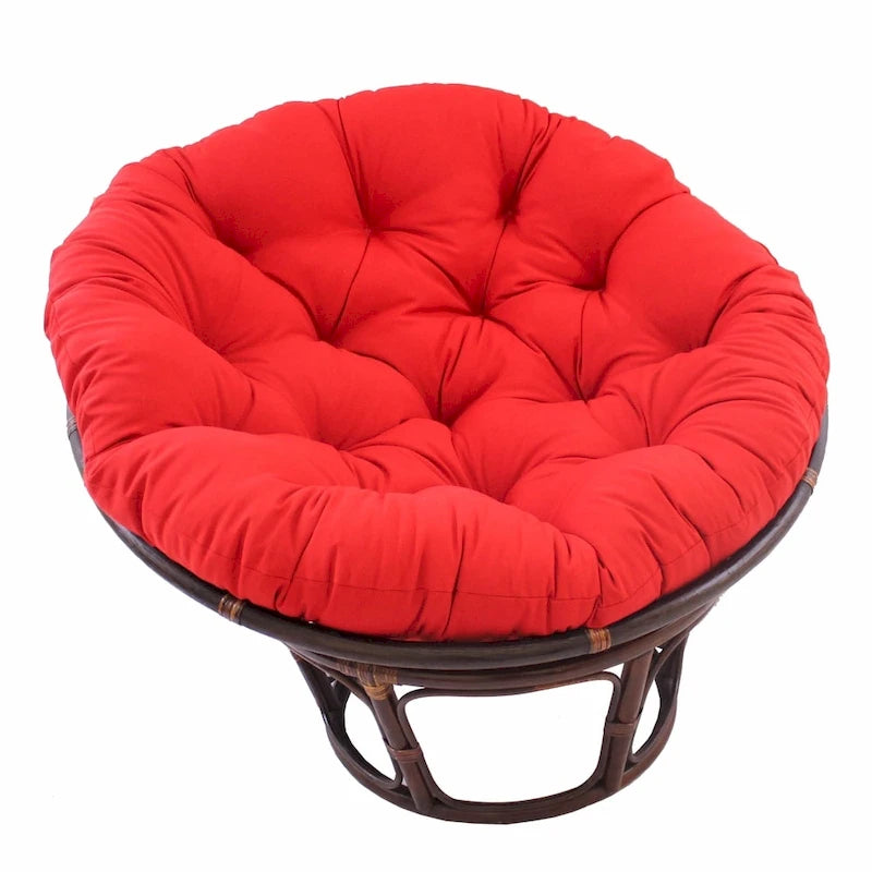 Poltrona Papasan 42" in Rattan con Cuscino in Twill – Colori Assortiti, Singola