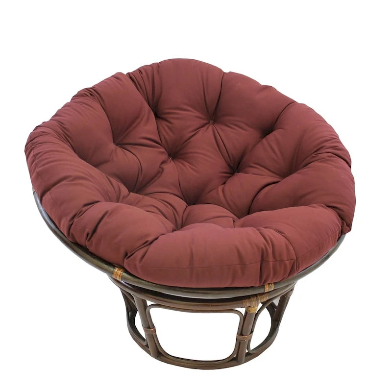 Poltrona Papasan 42" in Rattan con Cuscino in Twill – Colori Assortiti, Singola