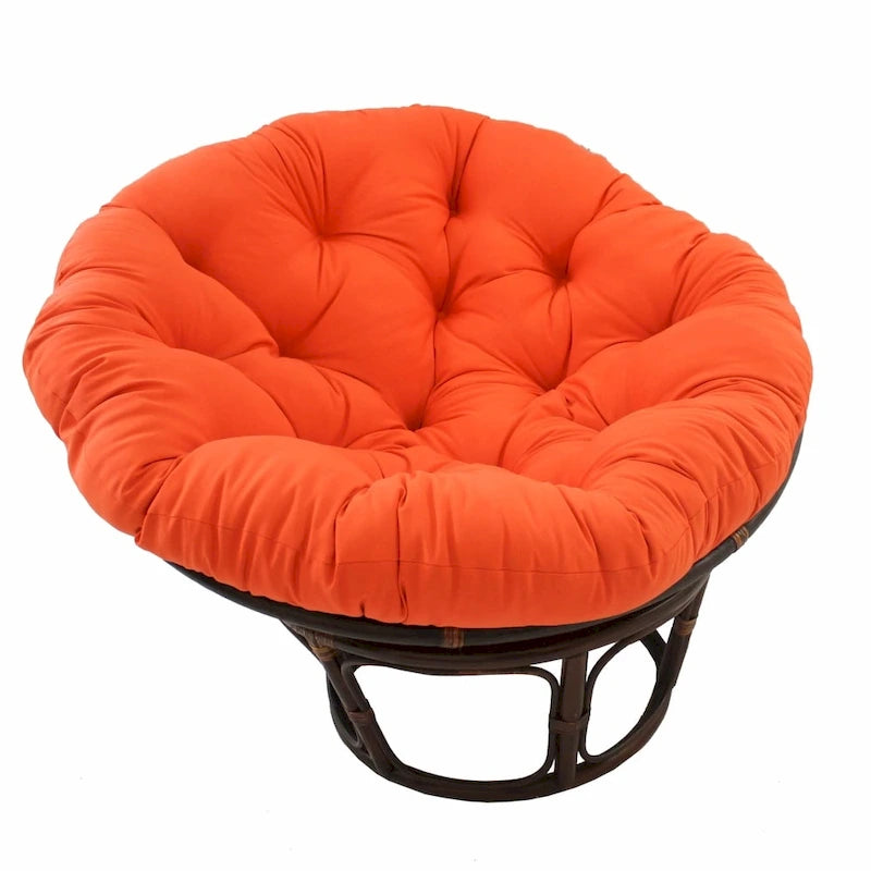 Poltrona Papasan 42" in Rattan con Cuscino in Twill – Colori Assortiti, Singola