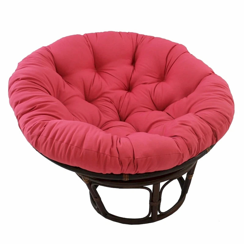 Poltrona Papasan 42" in Rattan con Cuscino in Twill – Colori Assortiti, Singola