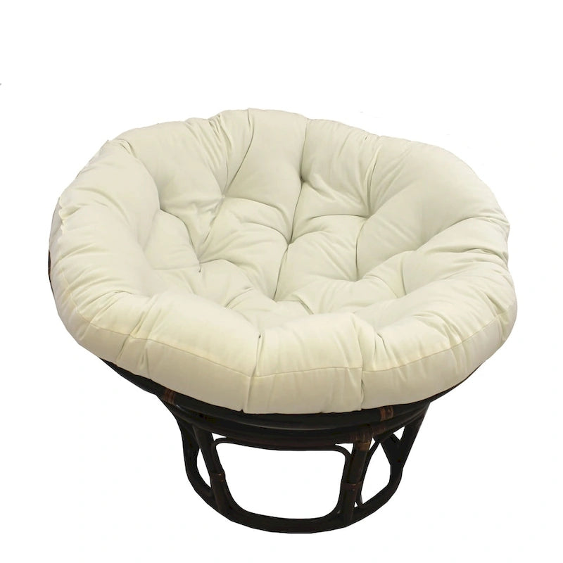 Poltrona Papasan 42" in Rattan con Cuscino in Twill – Colori Assortiti, Singola