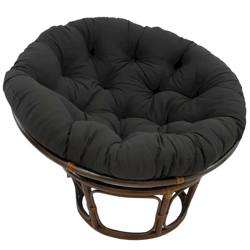 Poltrona Papasan 42" in Rattan con Cuscino in Twill – Colori Assortiti, Singola