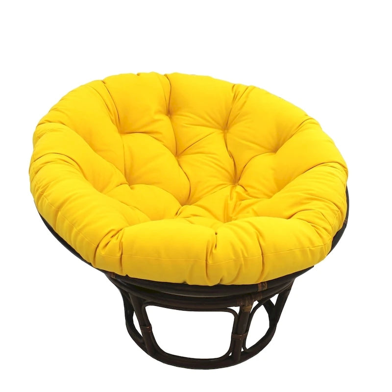Poltrona Papasan 42" in Rattan con Cuscino in Twill – Colori Assortiti, Singola