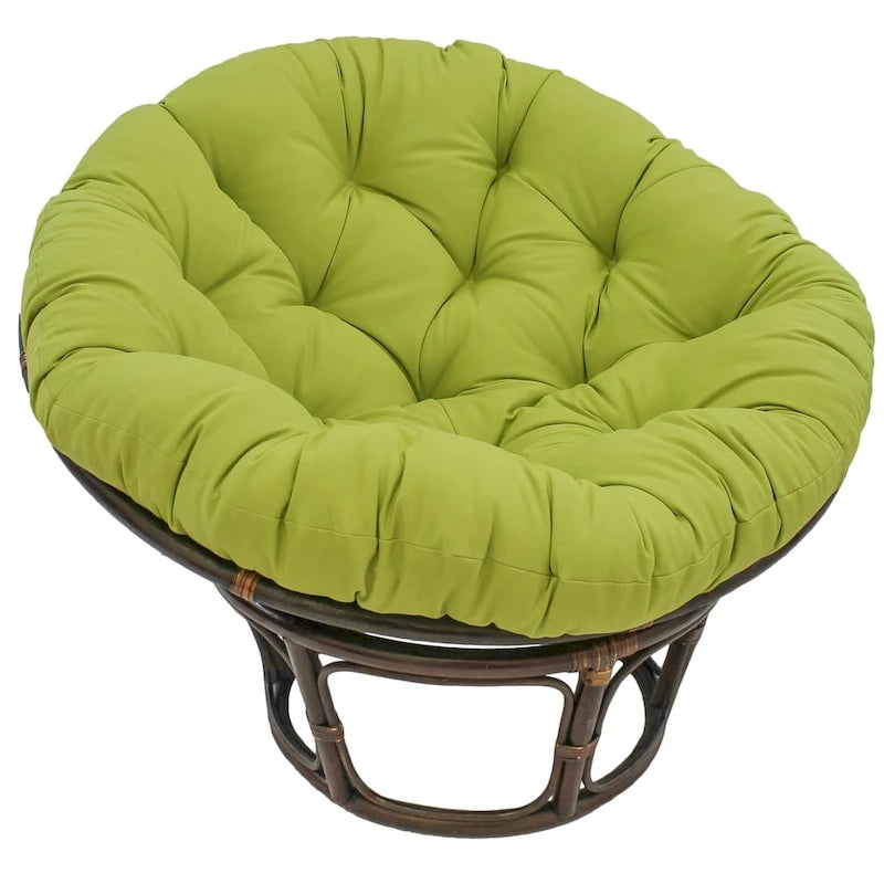 Poltrona Papasan 42" in Rattan con Cuscino in Twill – Colori Assortiti, Singola