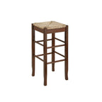 Sgabello da bar senza schienale, sedile in giunco intrecciato, 74 cm H, Nero / Cappuccino / Rovere / Crema, Posti 1
