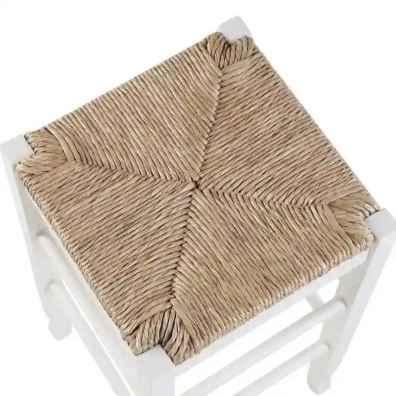 Sgabello da bar senza schienale, sedile in giunco intrecciato, 74 cm H, Nero / Cappuccino / Rovere / Crema, Posti 1