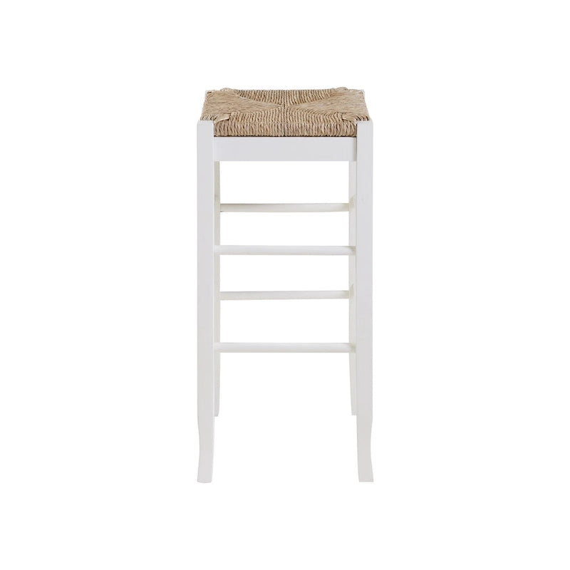 Sgabello da bar senza schienale, sedile in giunco intrecciato, 74 cm H, Nero / Cappuccino / Rovere / Crema, Posti 1