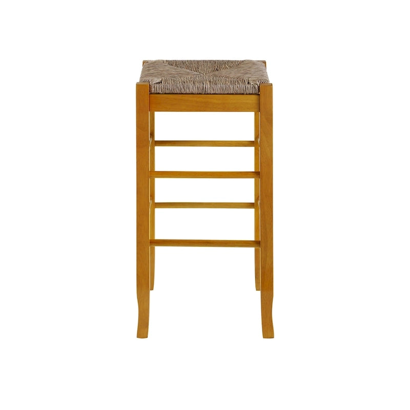Sgabello da bar senza schienale, sedile in giunco intrecciato, 74 cm H, Nero / Cappuccino / Rovere / Crema, Posti 1
