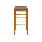 Sgabello da bar senza schienale, sedile in giunco intrecciato, 74 cm H, Nero / Cappuccino / Rovere / Crema, Posti 1