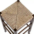Sgabello da bar senza schienale, sedile in giunco intrecciato, 74 cm H, Nero / Cappuccino / Rovere / Crema, Posti 1
