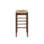 Sgabello da bar senza schienale, sedile in giunco intrecciato, 74 cm H, Nero / Cappuccino / Rovere / Crema, Posti 1