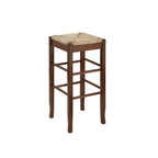Sgabello da bar senza schienale, sedile in giunco intrecciato, 74 cm H, Nero / Cappuccino / Rovere / Crema, Posti 1