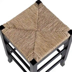 Sgabello da bar senza schienale, sedile in giunco intrecciato, 74 cm H, Nero / Cappuccino / Rovere / Crema, Posti 1