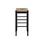 Sgabello da bar senza schienale, sedile in giunco intrecciato, 74 cm H, Nero / Cappuccino / Rovere / Crema, Posti 1