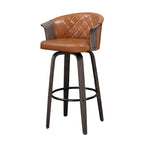 Sgabelli da bancone girevoli in similpelle nera/marrone, stile Mid-Century, set da 2