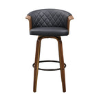 Sgabelli da bancone girevoli in similpelle nera/marrone, stile Mid-Century, set da 2
