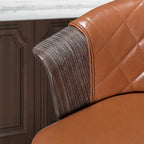 Sgabelli da bancone girevoli in similpelle nera/marrone, stile Mid-Century, set da 2
