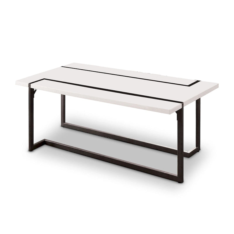 Tavolino da Caffè Bianco e Antracite, 1 Persona, 119 cm