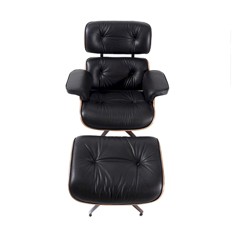 Poltrona reclinabile con poggiapiedi in noce e pelle beige, 2 pezzi, 1 posto